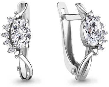AQUAMARINE 48991А.5 серебро, фианит купить,22023