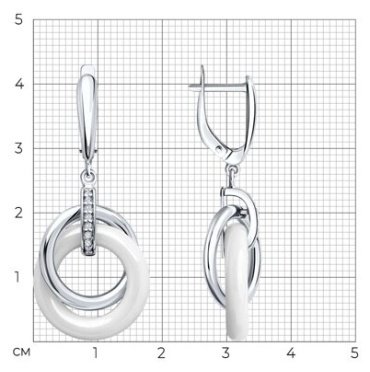 Серьги SOKOLOV 94025854 вес 10.63 г серебро, фианит купить,34979