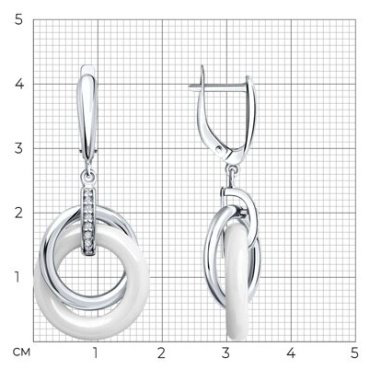 Серьги SOKOLOV 94025854 вес 10.63 г серебро, фианит купить,34979
