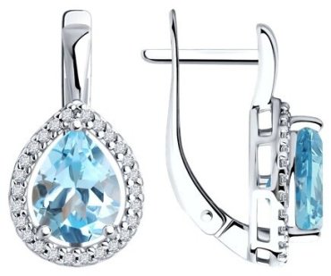 Серьги Diamant 94-320-02047-1 вес 3.76 г серебро, фианит купить,29556