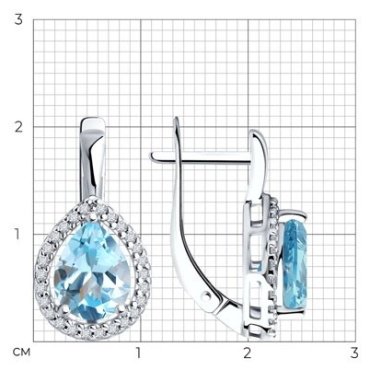Серьги Diamant 94-320-02047-1 вес 3.76 г серебро, фианит купить,29556