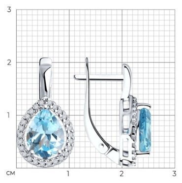 Серьги Diamant 94-320-02047-1 вес 3.76 г серебро, фианит купить,29556
