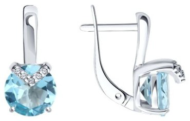 Серьги SOKOLOV 92022959 вес 3.27 г серебро, фианит купить,NaN