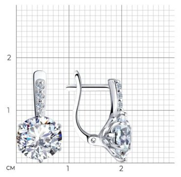 Серьги SOKOLOV 94025222 вес 3.23 г серебро, фианит купить,20990