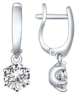 Серьги SOKOLOV 94021995-sk22 вес 3.41 г серебро, фианит купить,21033