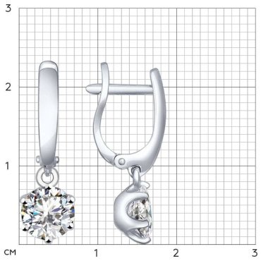 Серьги SOKOLOV 94021995-sk22 вес 3.41 г серебро, фианит купить,21033