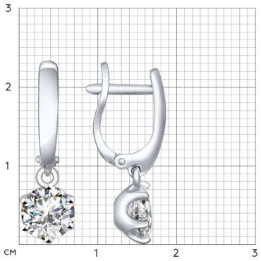 Серьги SOKOLOV 94021995-sk22 вес 3.41 г серебро, фианит купить,21033