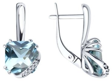 Серьги SOKOLOV 92022915 вес 4.1 г серебро, фианит, топаз купить,34242