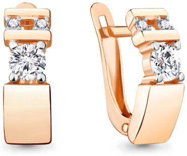 Серьги AQUAMARINE 48614А вес 2.36 г серебро, фианит купить,20638