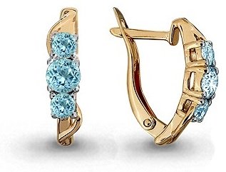 Серьги AQUAMARINE 435761А вес 2.44 г серебро, фианит купить,21470