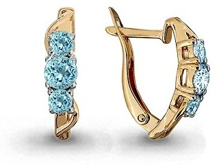 Серьги AQUAMARINE 435761А вес 2.44 г серебро, фианит купить,21470