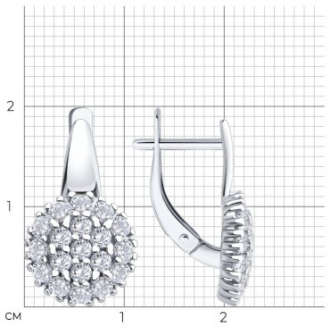 Серьги SOKOLOV 94027120 вес 3.67 г серебро, фианит купить,NaN