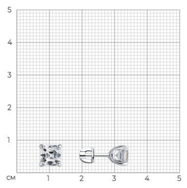 Пусеты SOKOLOV 94025752 вес 2.68 г серебро, фианит купить,14793