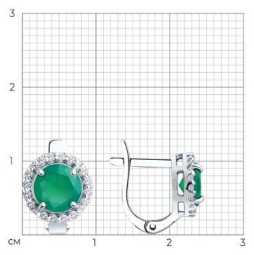 Серьги SOKOLOV 92022458 вес 2.23 г серебро, агат, фианит купить,NaN