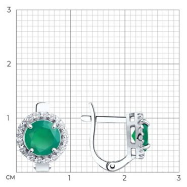 Серьги SOKOLOV 92022458 вес 2.23 г серебро, агат, фианит купить,NaN