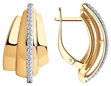 Серьги Diamant 93-120-00429-1 вес 5.41 г серебро, фианит купить,30780
