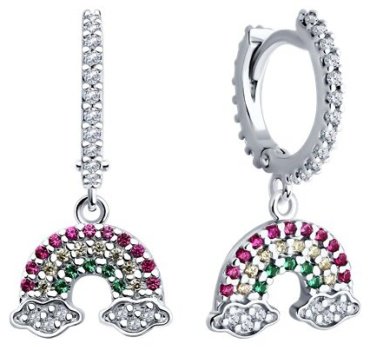 Серьги SOKOLOV 94026742 вес 3.15 г серебро, фианит, корунд купить,13559