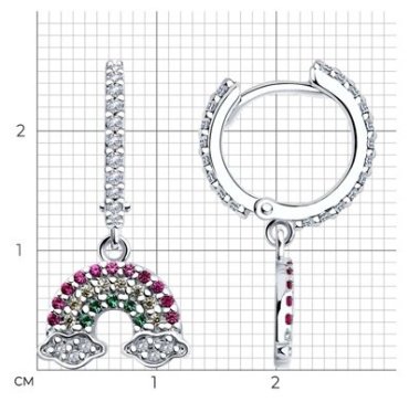 Серьги SOKOLOV 94026742 вес 3.15 г серебро, фианит, корунд купить,13559