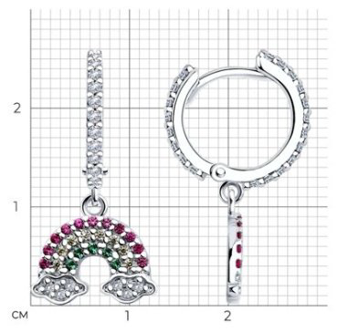 Серьги SOKOLOV 94026742 вес 3.15 г серебро, фианит, корунд купить,13559