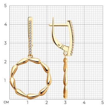Серьги Diamant 93-121-01887-1 вес 5.36 г серебро, фианит купить,21705