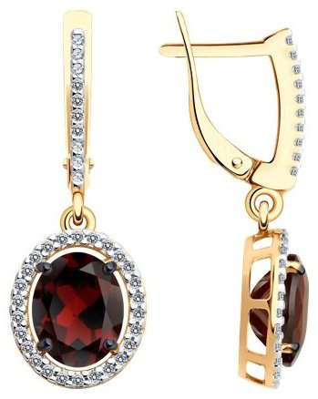 Серьги Diamant 93-321-01999-3 вес 3.64 г серебро, фианит купить,38988