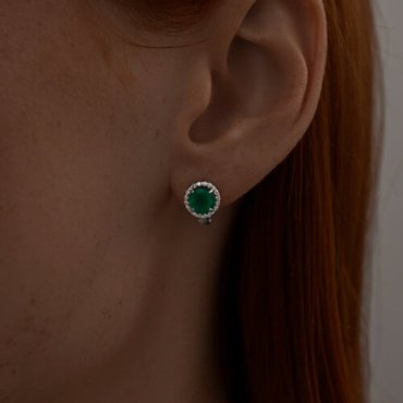 Серьги SOKOLOV 92022458 вес 2.23 г серебро, агат, фианит купить,NaN