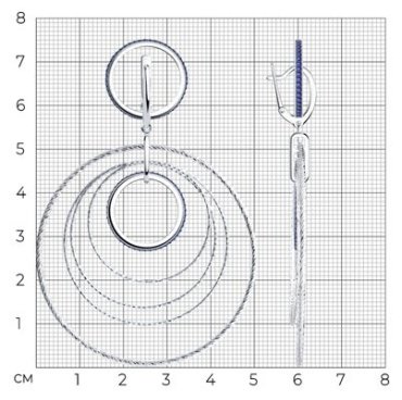 Серьги Diamant 94-121-02032-1 вес 11.22 г серебро, фианит купить,66457