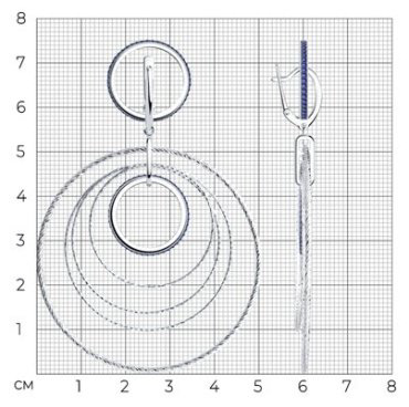 Серьги Diamant 94-121-02032-1 вес 11.22 г серебро, фианит купить,66457