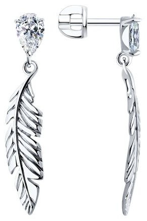Серьги SOKOLOV 94026436 вес 2.69 г серебро, фианит купить,13851