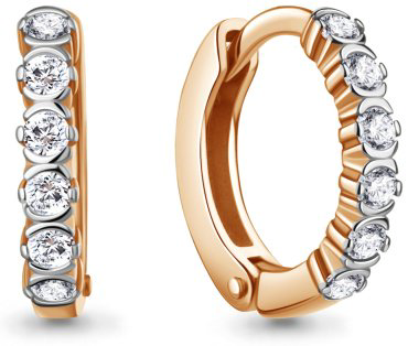 Серьги AQUAMARINE 400488А.6 вес 1.7 г серебро, фианит купить,22023