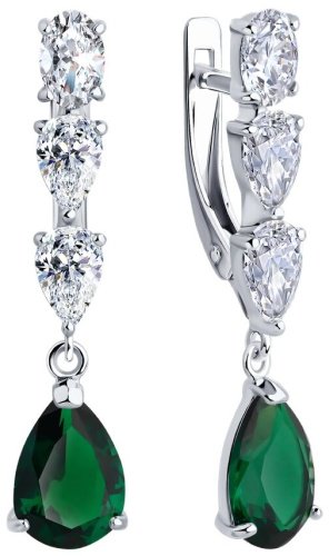 Серьги SOKOLOV 94026775 вес 4.02 г серебро, фианит купить,23963