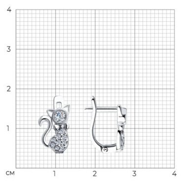 Серьги Diamant 94-120-01061-1 вес 2.07 г серебро, фианит купить,14364