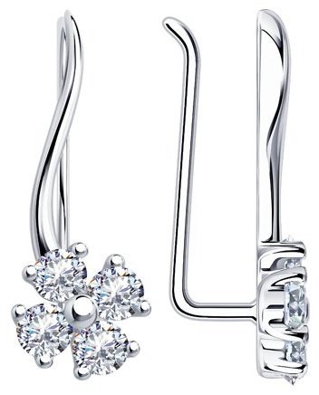Серьги SOKOLOV 94024798 вес 2.07 г серебро, фианит купить,15287