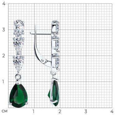 Серьги SOKOLOV 94026775 вес 4.02 г серебро, фианит купить,23963