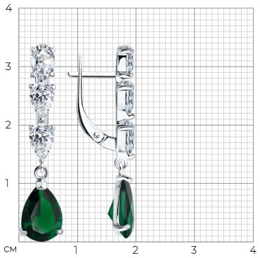 Серьги SOKOLOV 94026775 вес 4.02 г серебро, фианит купить,23963