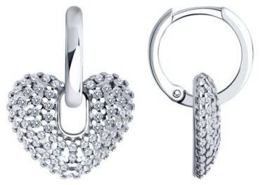 Серьги SOKOLOV 94025878 вес 3.48 г серебро, фианит купить,18006