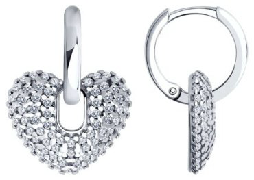 Серьги SOKOLOV 94025878 вес 3.48 г серебро, фианит купить,18006