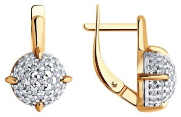 Серьги Diamant 93-120-01987-1 вес 3.56 г серебро, фианит купить,25000