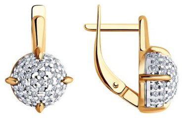 Серьги Diamant 93-120-01987-1 вес 3.56 г серебро, фианит купить,25000
