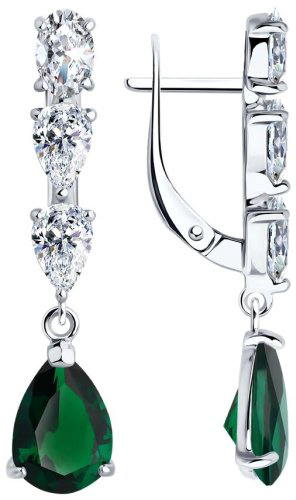 Серьги SOKOLOV 94026775 вес 4.02 г серебро, фианит купить,23963