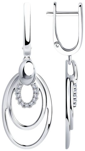 Серьги Diamant 94-121-00701-1 вес 3.75 г серебро, фианит купить,22997
