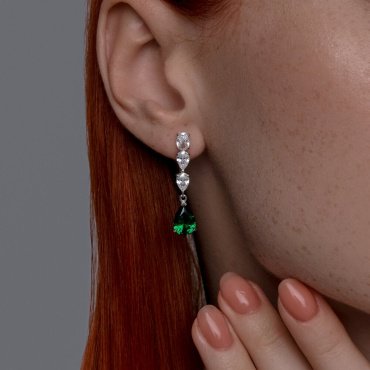 Серьги SOKOLOV 94026775 вес 4.02 г серебро, фианит купить,23963