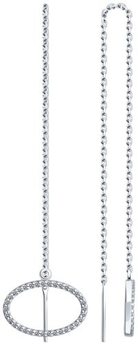 Серьги SOKOLOV 94025830 вес 3.12 г серебро, фианит купить,25650