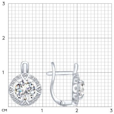 Серьги SOKOLOV 94022001 вес 2.61 г серебро, фианит купить,15874