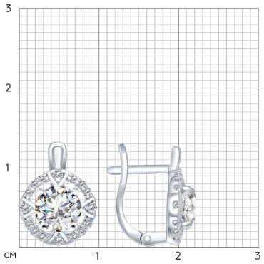 Серьги SOKOLOV 94022001 вес 2.61 г серебро, фианит купить,15874