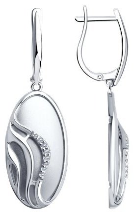 Серьги Diamant 94-121-01560-1 вес 6.62 г серебро, фианит купить,19052