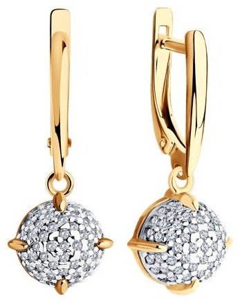 Серьги Diamant 93-121-01987-1 вес 3.8 г серебро, фианит купить,31806