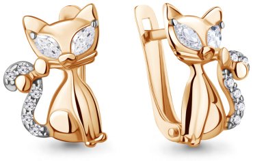 Серьги AQUAMARINE 400515А.6 вес 2.4 г серебро, фианит купить,23547
