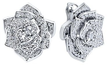 Серьги Diamant 94-120-02050-2 вес 11.61 г серебро, фианит купить,NaN