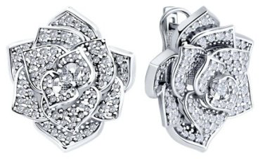 Серьги Diamant 94-120-02050-2 вес 11.61 г серебро, фианит купить,NaN